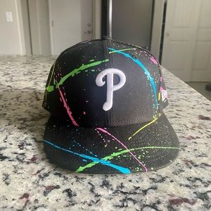 Philadelphia Phillies New Era Neon Paint Splat Fitted Hat - Size 7 3/8